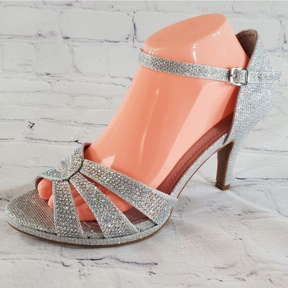 🩵NIB Dream Pairs Silver Glitter "Amore" Heels Size 10 - Picture 3 of 12